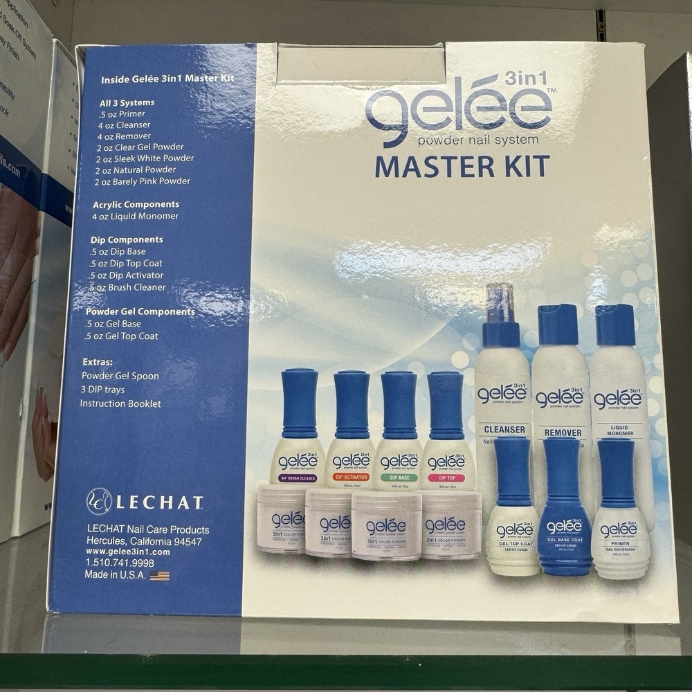 Lechat Gelee 3 In 1 Master Kit : Dip Powder, Acrylic, Gel Nail Starter Kit